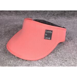 Lucky in Love Women's Logo Stretch Visor Peach Glow Tennis Golf One Size